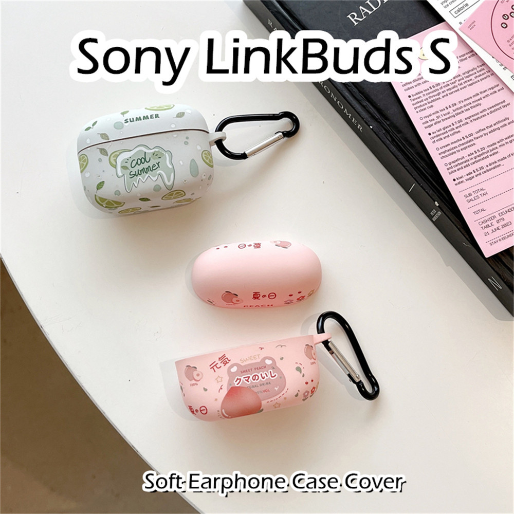 索尼 [imamura] 適用於 Sony LinkBuds S Case 夏季風格卡通圖案 TPU 軟矽膠耳機套外殼保