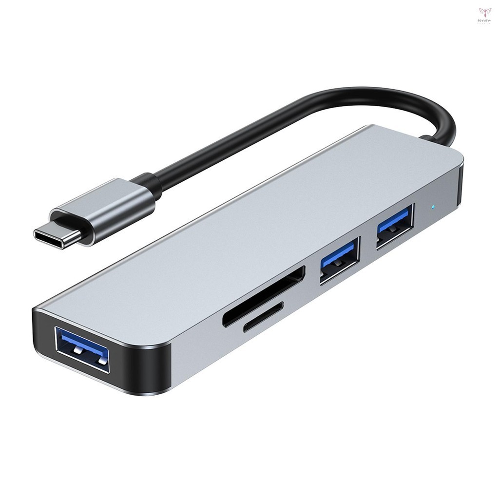 2103t USB C 集線器 5 合 1 C 型擴展塢,帶 USB3.0+USB2.0*2+SD/TF 讀卡器多端口集