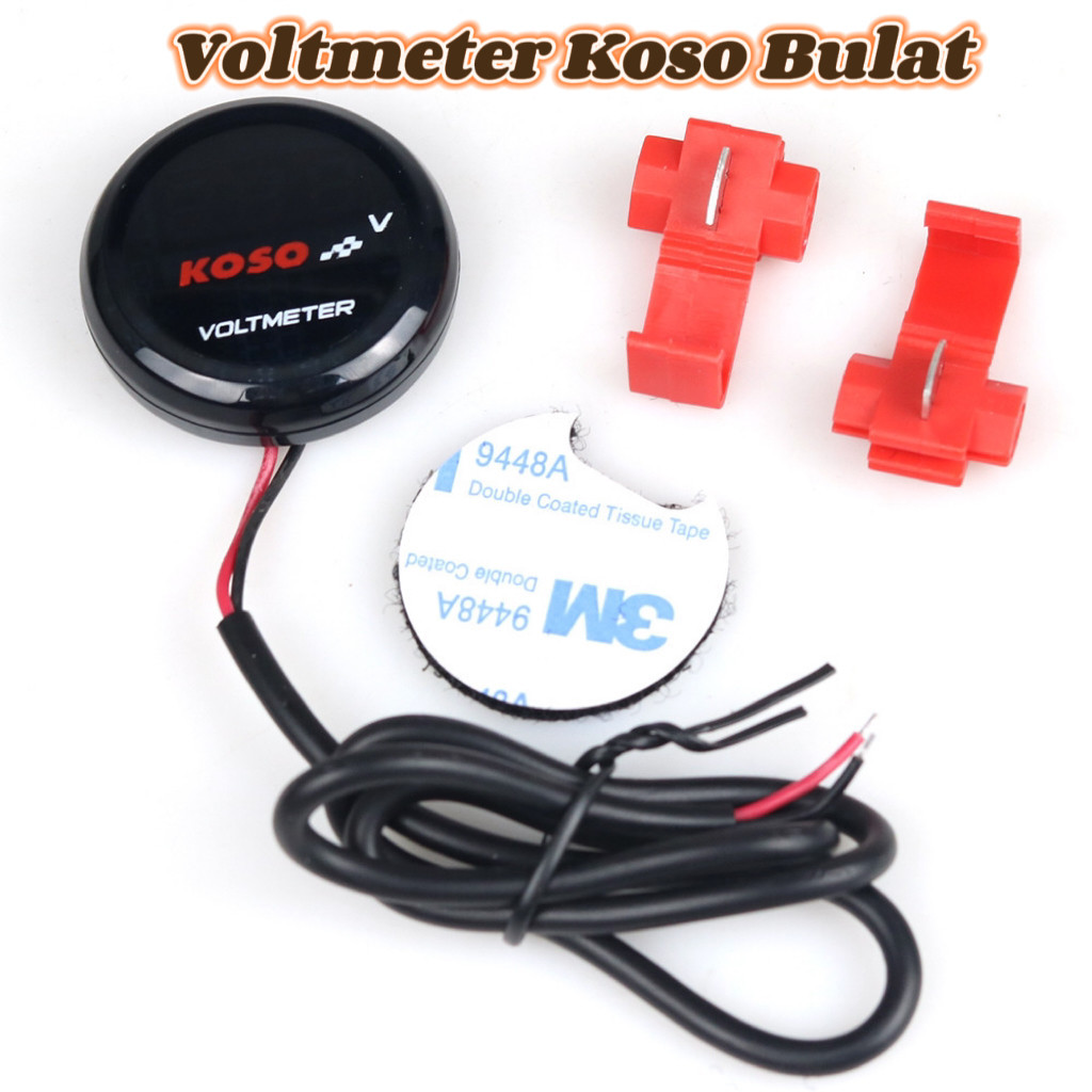 原裝 Koso 圓形電池電壓表/通用 Koso 電機迷你圓形電壓電壓表 LED 數字表/圓形 Koso 電壓表