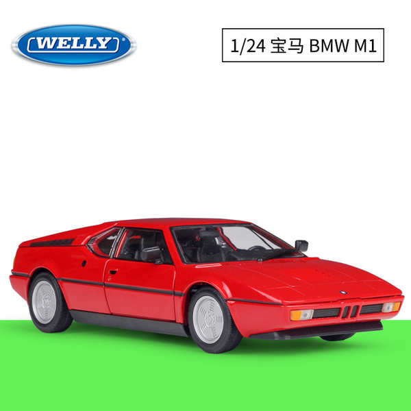 WELLY威利1:24寶馬BMW 紅色M1跑車仿真合金汽車模型玩具收藏擺件