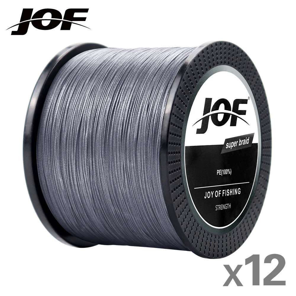 Jof 12X 股編織釣魚線 300M 500M 1000M 日本複絲 Pe 線用於鹽水編織線釣具
