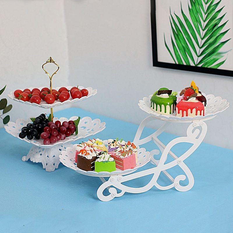 【台灣出貨】歐式多層水果盤創意三層蛋糕架干果籃零食盤糖盤多功能家用甜品台