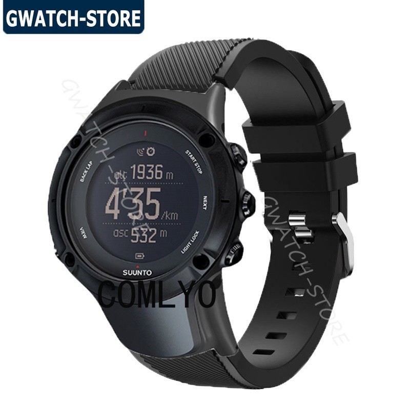 適用於 鬆拓拓野 SUUNTO Ambit 3 Sport Run 錶帶 矽膠 柔軟 智能手表帶 戶外 運動防水