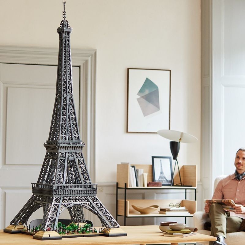 【畫荻】埃菲爾鐵塔積木 高難度兼容樂高 巴黎鐵塔積木模型埃菲爾擺件鐵塔益智拼裝玩具 家庭高級擺件 優質大型積木