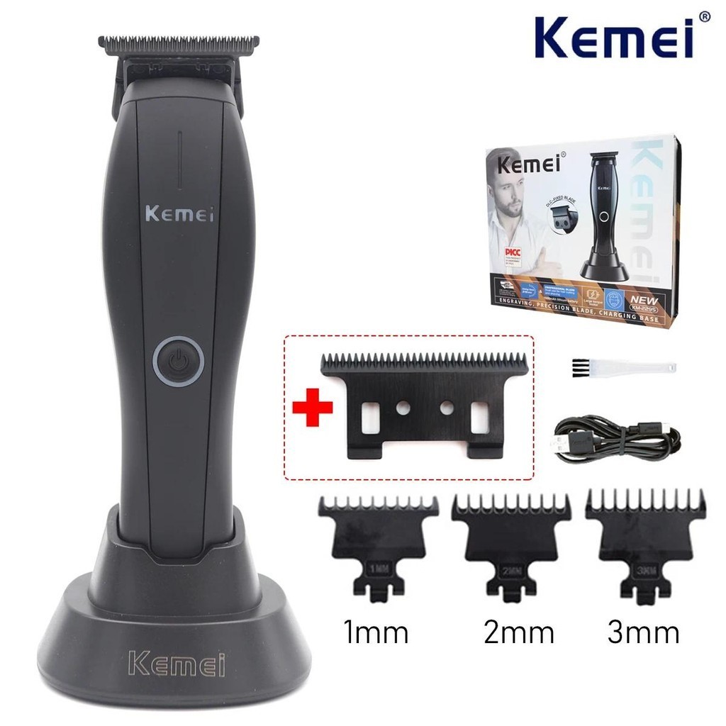Kemei KM2295 男士專業理髮器底座充電器整理機零間隙理髮器 DLC 刀片理髮機