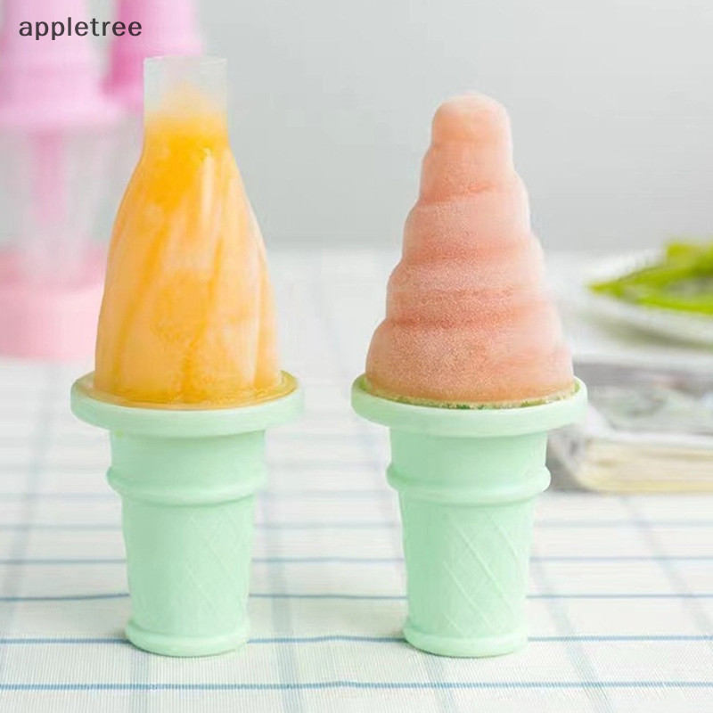 Appl DIY模具家用冰淇淋冰棒模具帶手柄冰淇淋模具夏季兒童冰淇淋機冰塊托盤模具TW