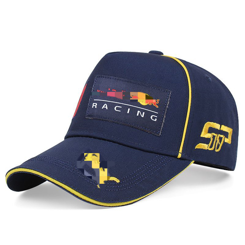 F1賽車棒球帽 F1紅牛車隊帽子 透氣圓頂棒球帽 運動戶外遮陽帽 夏季透氣網帽戶外MOTO運動帽子