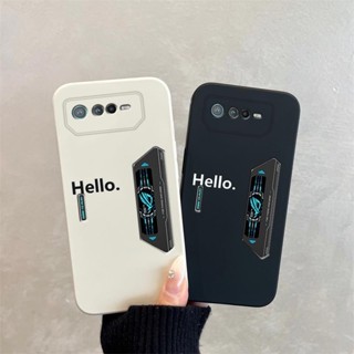 潮美殼 ins簡約Hello字母 華碩 ROG Phone ROG8 ROG7 ROG5 手機殼 情侶款 軟膠保護套