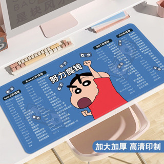 【臺灣出貨】蠟筆小新滑鼠墊 鍵盤快捷鍵大全 滑鼠墊女 超大搞錢辦公室墊 筆記本電腦墊 鍵盤桌墊子