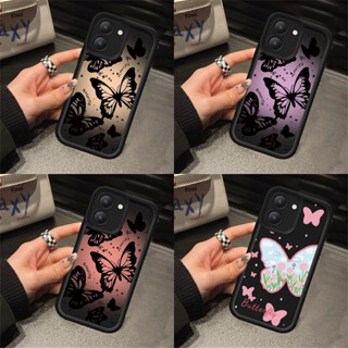 Hitam黑蝴蝶墨水外殼相容iphone 7 15 6 6S 8 14 Plus 13 11 12 14 15 PRO