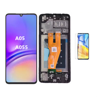 SAMSUNG 適用於三星 A05 A055 液晶顯示屏的原裝液晶顯示屏帶框架觸控式螢幕