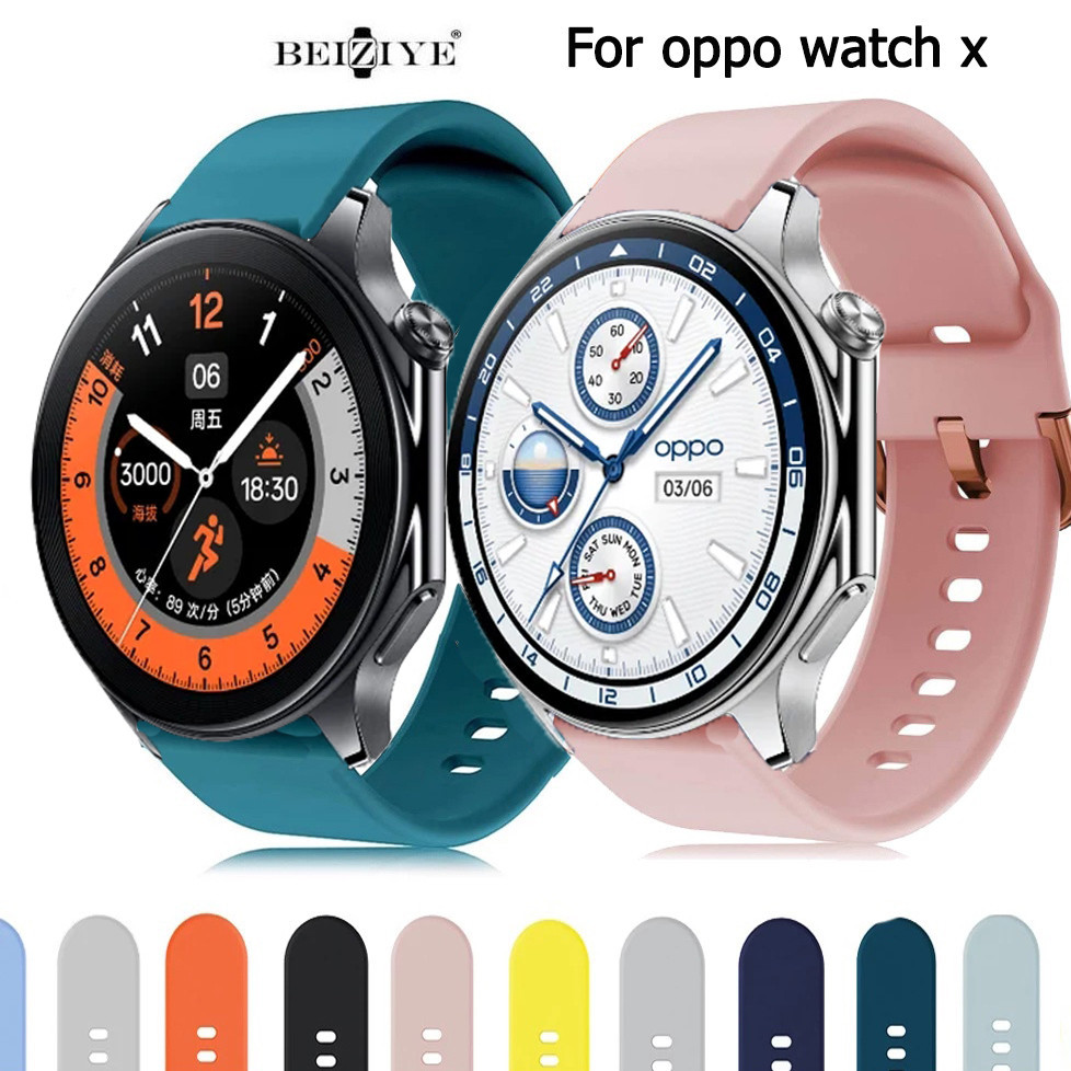 彩扣矽膠表帶運動錶帶Oppo錶帶oppo watch x手錶錶帶