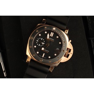 男表潛行系列-PAM00974，18k玫瑰金自動機械男士腕錶