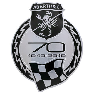 70 週年汽車後備箱標誌貼紙汽車車身側面徽章貼花適用於 Abarth 595 500 695 124Spider Fia