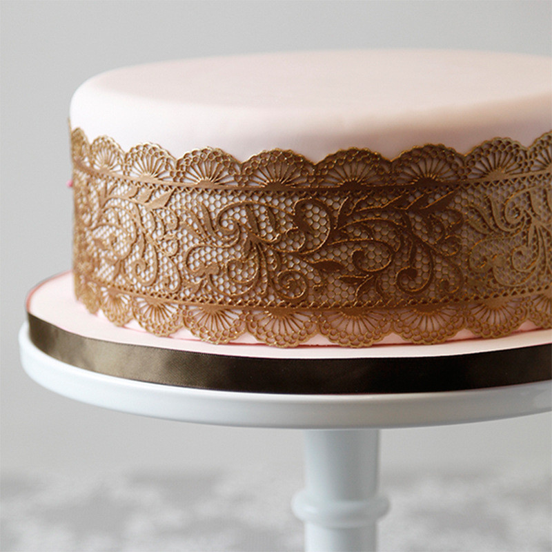 蕾絲翻糖蛋糕花邊矽膠模具 印花紋理邊模蕾絲墊烘焙樹枝紋理工具