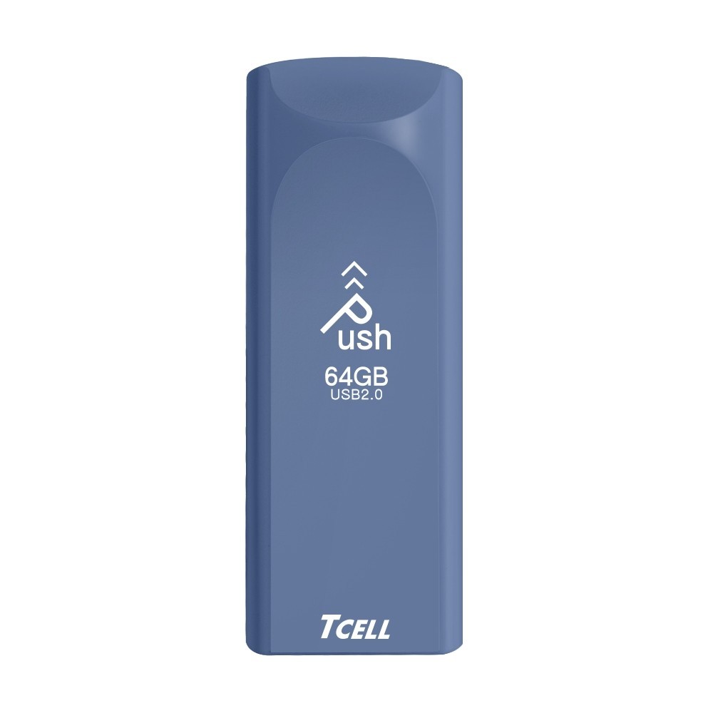 【TCELL 冠元】USB2.0 64GB Push推推隨身碟 【普魯士藍】