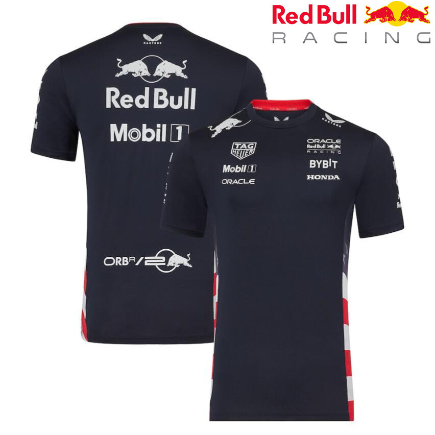 RED BULL 2024新款f1賽車服+神諭紅牛2024 F1車隊賽車服+夏季男女短袖T恤