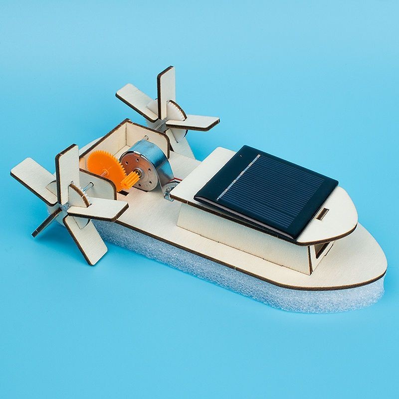 卡丁船 太陽能明輪船創新玩具STEM少年宮夏令營科學實驗材料包科技小製作