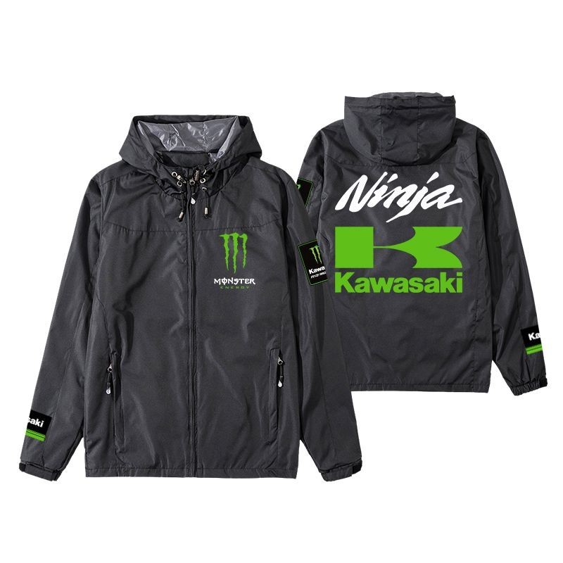 Kawasaki機車俱樂部訂製防風衣NINJA400 NINJA650 NINJA1000戶外騎行連帽夾克