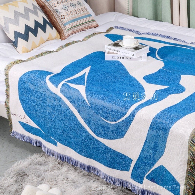 Henri Matisse亨利·馬蒂斯野獸派毛毯藝術提花沙髮毯全棉毛綫ins蓋毯涼毯懶人毯午睡毯野餐毯露營毯飛機毯