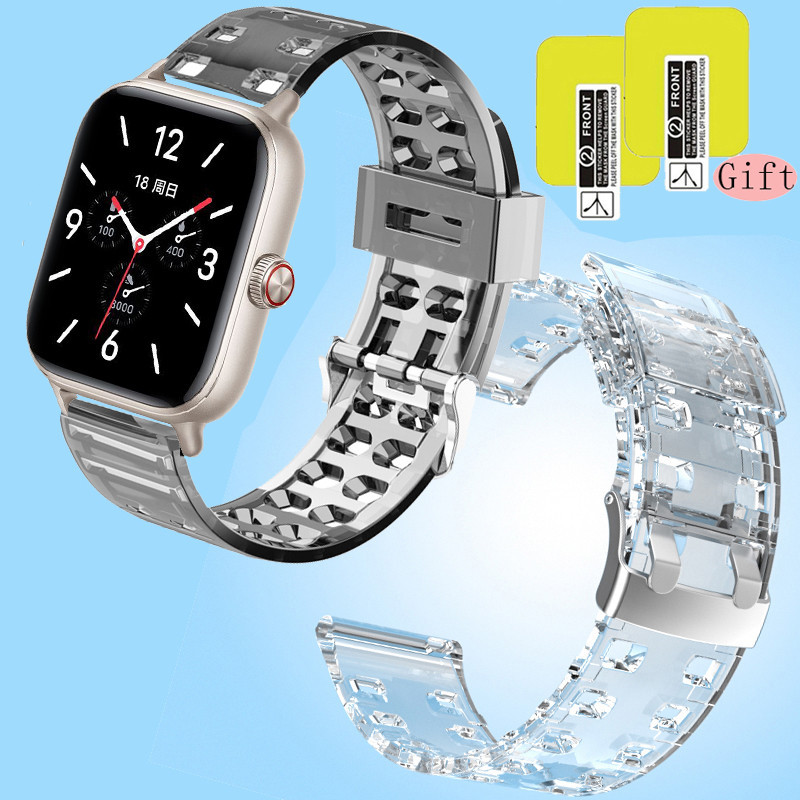 Vivo Watch GT 智能手錶錶帶適用於 Vivo Watch GT 智能手錶運動 TPU 軟帶透明透明腕帶錶帶手