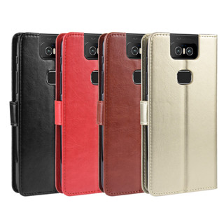 適用Asus Zenfone 6 ZS630KL翻蓋手機殼 華碩ZS630KL瘋馬紋皮套卡