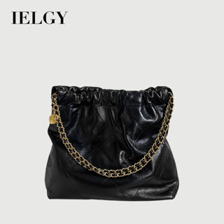 IELGY 高階感菱格紋斜揹包 大容量鏈條女士斜揹包