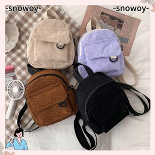 SNOWOY1迷你揹包婦女燈芯絨簡單旅行揹包