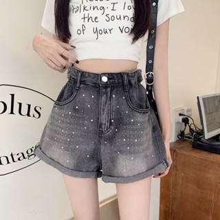 【唯家】2025年夏季新款女裝氣質港味寬鬆闊腿短褲潮時尚百搭高腰牛仔褲女