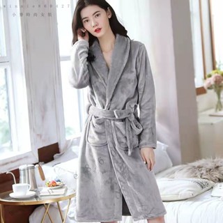💕秋冬新品#睡衣春鞦鼕浴袍珊瑚絨加絨高檔法蘭絨傢居服可外穿睡袍鞦鼕款