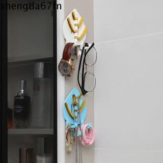SHENGDA3件衣架,免打孔壁掛式門鉤,多功能的自黏式防水的旋轉手機支架珠寶