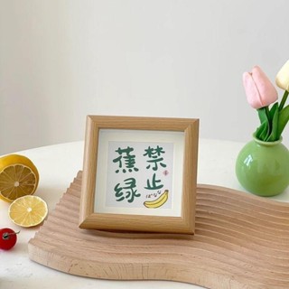 🚀臺灣出貨🚀【熱銷】ins卡通文字心想事成相框擺臺4寸木質玻璃相框桌面裝飾畫拍照道具