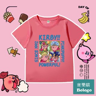 星之卡比 任天堂Switch周邊兒童短袖夏季衣服新星同盟可愛少女T恤