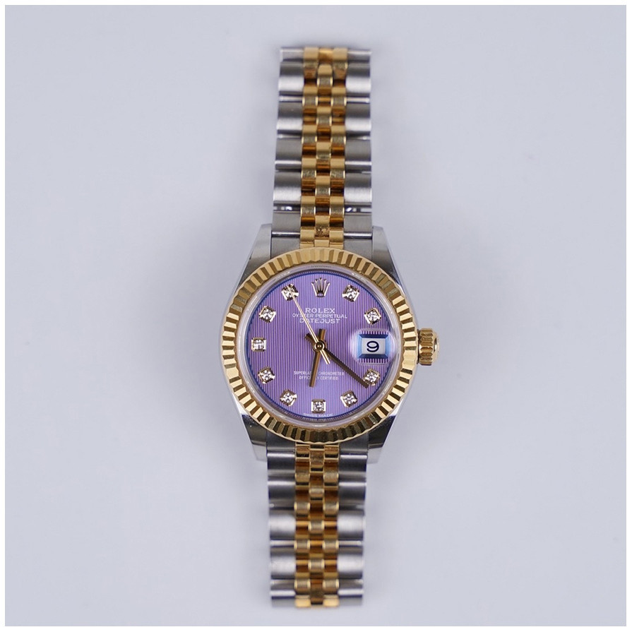 Rolex 女裝日誌型18K黃金原鑲鑽自動機械手錶女士9.8新279173