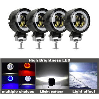 3 英寸 7D 透鏡 LED 工作燈條方形汽車前照燈光環適用於摩托車吉普 ATV SUV 12V 24V 天使眼駕駛燈