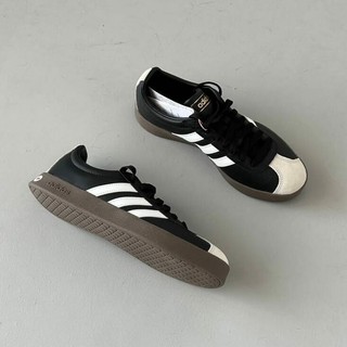 -EJ-現貨 ADIDAS NEO VL COURT 黑色 麂皮 焦糖底 平替版SAMBA 男女鞋 JQ2471