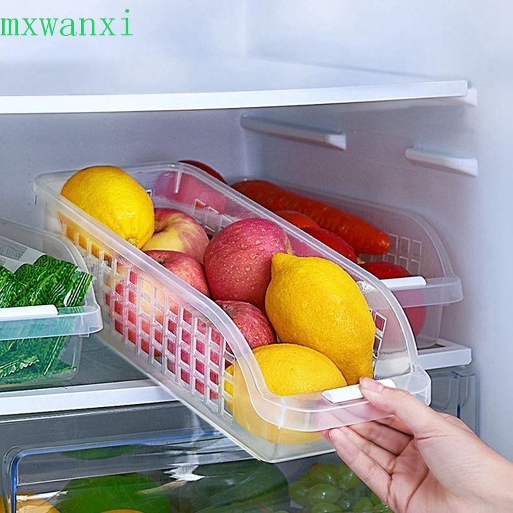 MXWANXI冰箱儲物盒,塑料透明食物儲存盒,實用拉出樣式加厚大容量儲物籃對於家庭