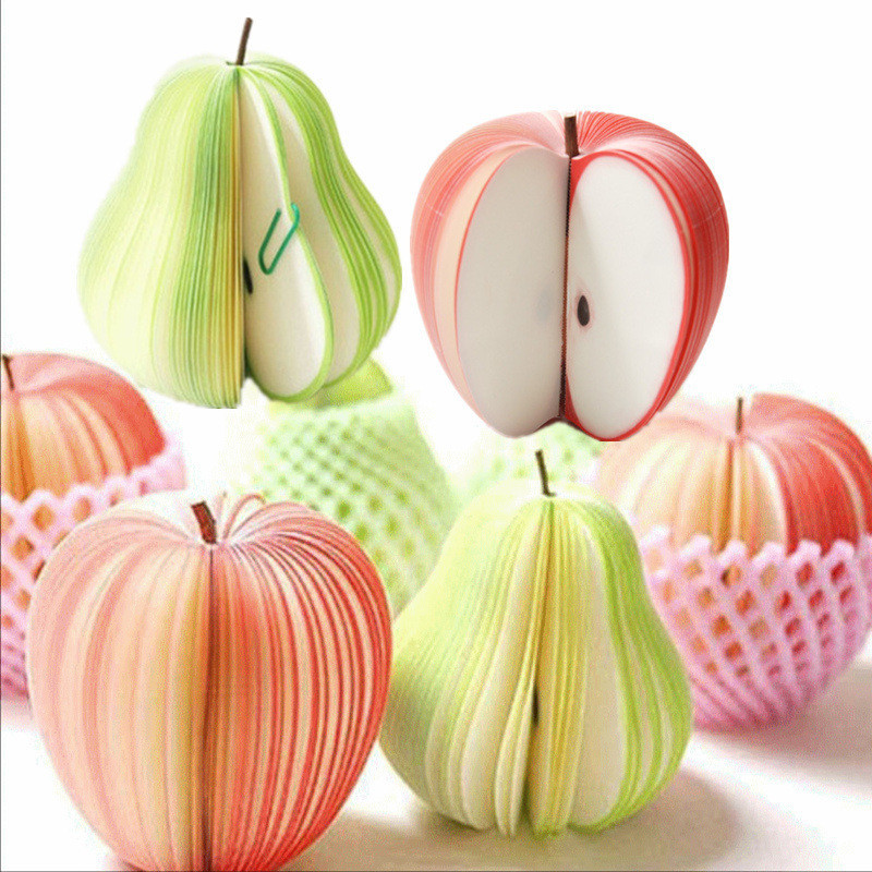 創意傢俱裝飾 蘋果、梨子水果便籤紙 便利貼 裝飾品