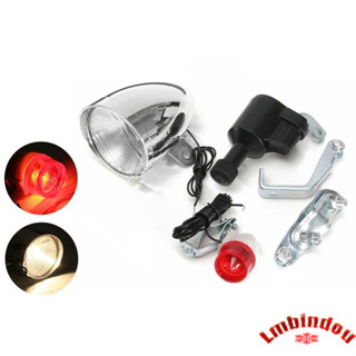 Lmbindou 3w 6v 自行車頭燈尾燈套件自行車電動摩擦發電機安全警示燈帶