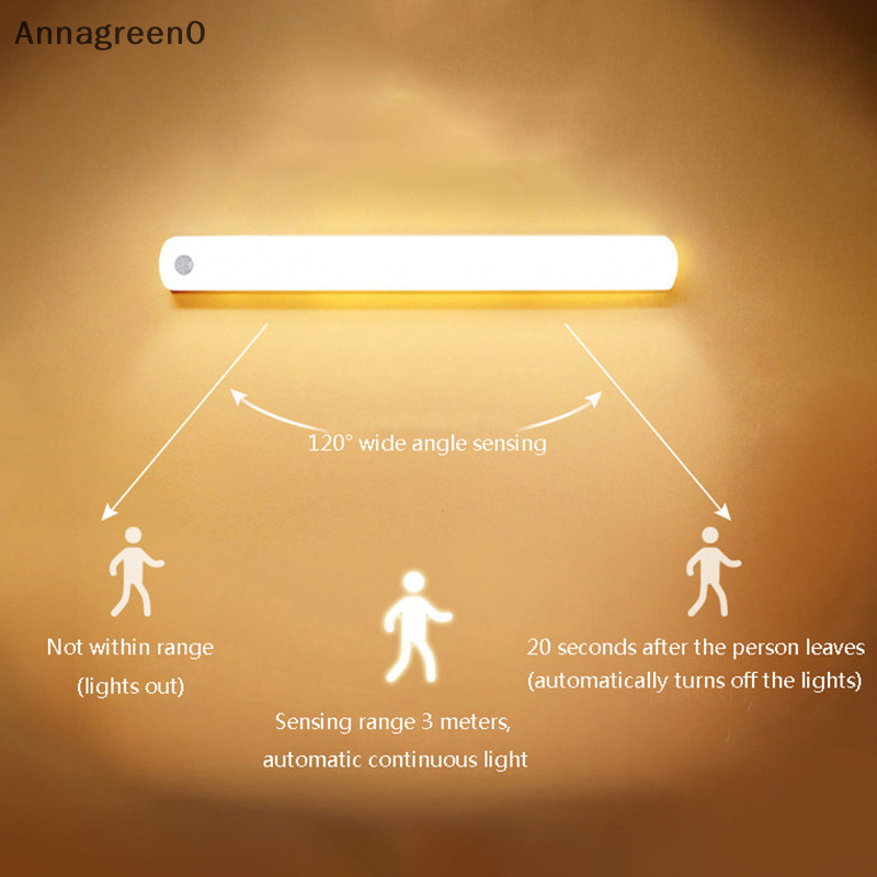 Anna 運動感應小夜燈 LED 條燈可調光探測器小夜燈便攜式感應櫃燈適用於廚房 EN