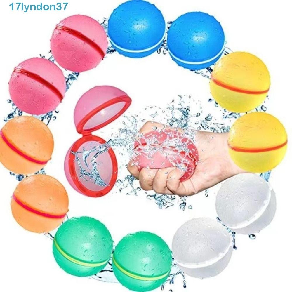 LYNDONB水球玩具,可再填充自密封水氣球,交互式硅膠快速填充可重複使用濺水球夏日海灘
