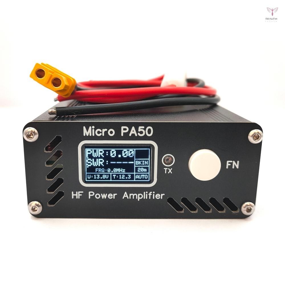 50w 3.5MHz-28.5MHz Micro PA50 數顯智能短波高頻功率放大器,帶功率/駐波表 + 用於無線電的