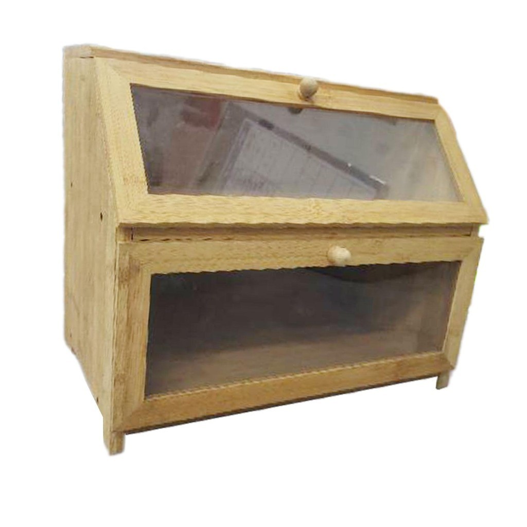 [isuwaxal6] 竹製麵包盒麵包儲存容器收納罐麵包架廚房罐農家食品茶糖麵包箱