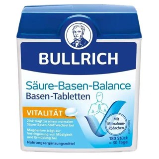 德國原裝進口BULLRICH酸鹼平衡片180片裝調關節痛風尿酸嘌呤適用2.26