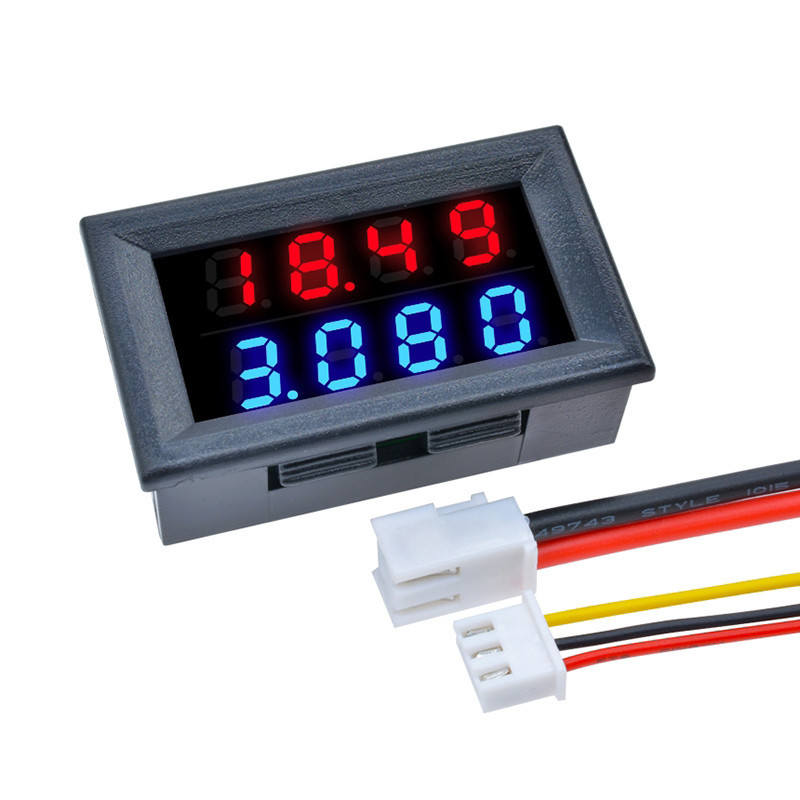 1pcs 4 位 DC 0-200V 10A 50A 100A 電壓表電流表藍色紅色 LED 放大器雙數字電壓表