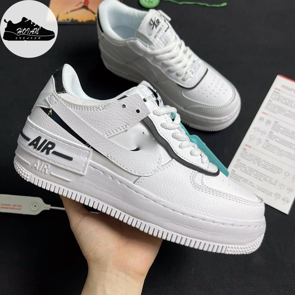 Air Force 1 Shadow White Black 1:1 男女款運動鞋 - AF1 黑白低幫