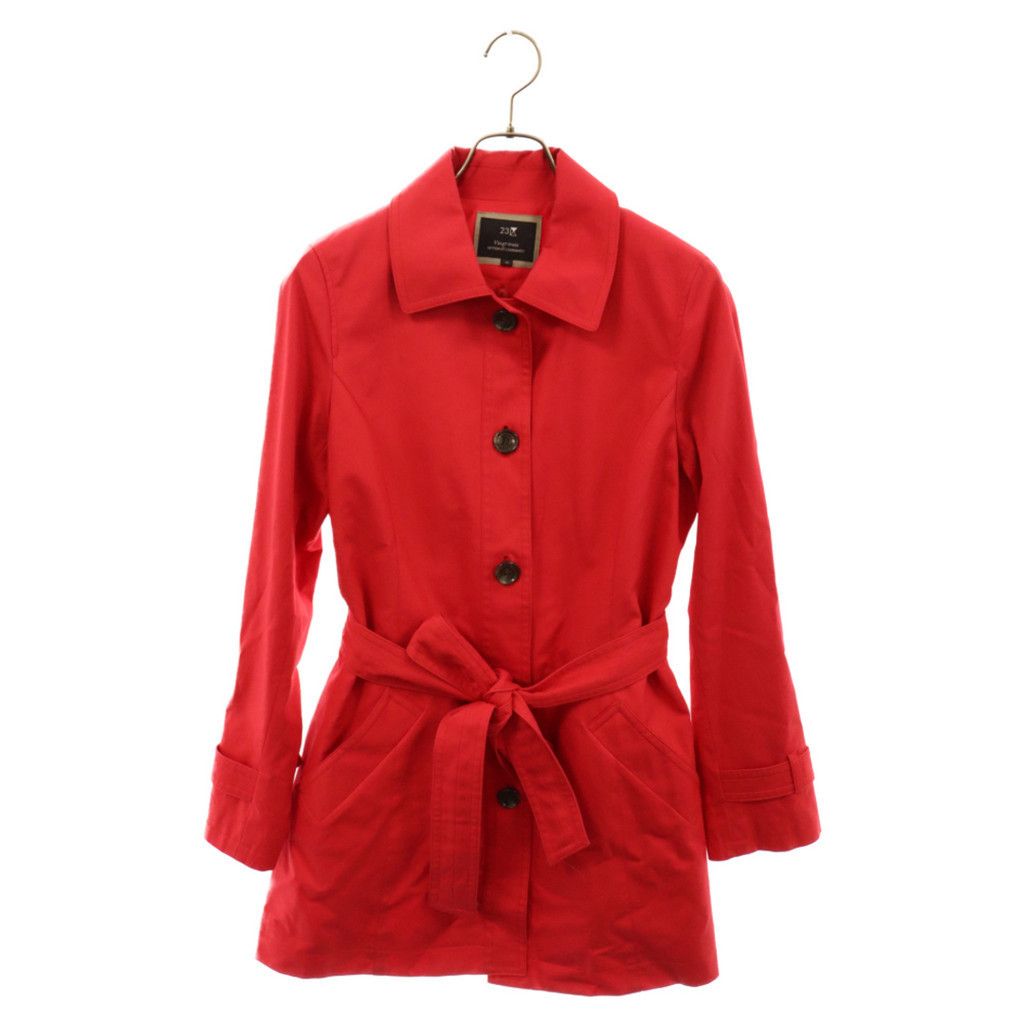 日本品牌 23區外套 長版風衣 大衣二十三 風衣 帶襯附件 紅色 棉花 日本直送 二手