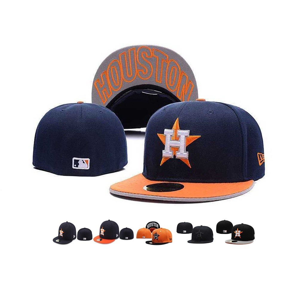 MLB 尺寸帽 休士頓太空人 Houston Astros 刺繡棒球帽 男女通用 平沿不可調 全封嘻哈帽 運動時尚帽