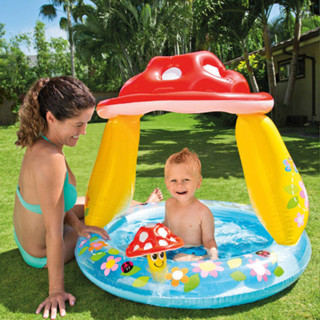 兒童戲水池 幼童泳池 戲水游泳池玩具游泳池兒童 嬰兒游泳池蘑菇遮陽充氣水池海洋球池沙洗澡