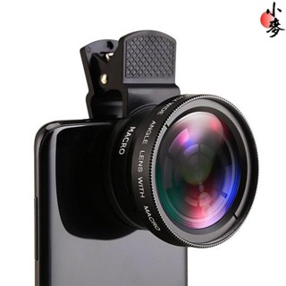 小麥-攝影手機鏡頭二合一手機相機鏡頭超廣角和微距鏡頭適用於Android OPPO IOS通用鏡頭